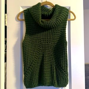 Cable knit metallic sweater